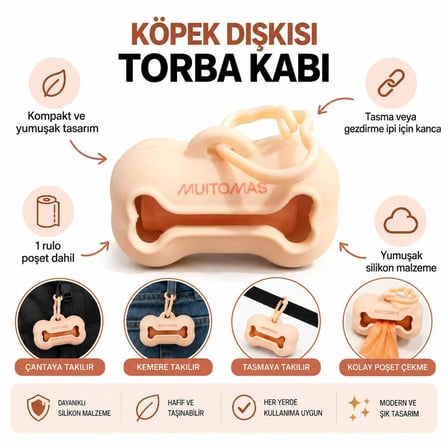 MUITOMAS EVCİL HAYVAN  ÇÖP TORBASI TAŞIMA ÇANTASI ŞEFTALİ