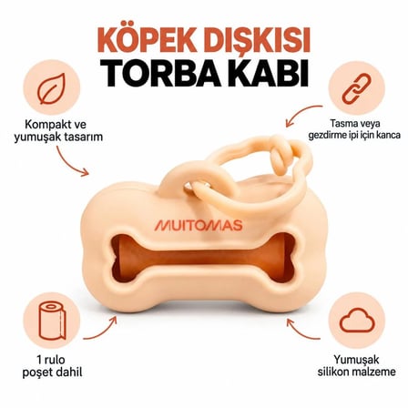 MUITOMAS EVCİL HAYVAN  ÇÖP TORBASI TAŞIMA ÇANTASI ŞEFTALİ