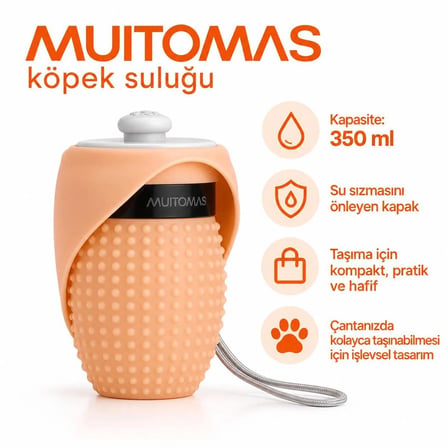 MUITOMAS EVCİL HAYVAN SEYEHAT SULUĞU 350 ML ŞEFTALİ