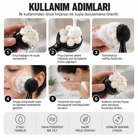 MUITOMAS YÜZ TEMİZLEME FIRÇASI SİYAH