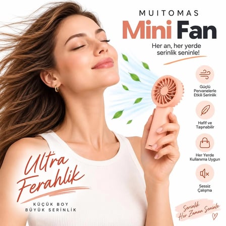 MUITOMAS MİNİ EL FANI ŞEFTALİ
