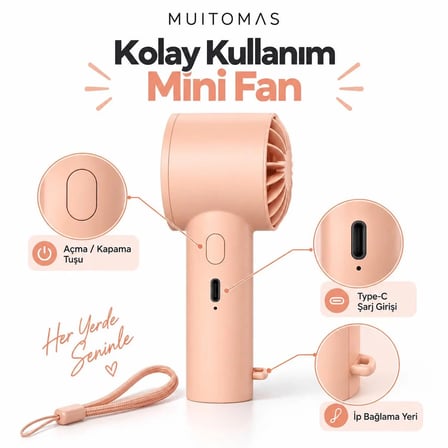 MUITOMAS MİNİ EL FANI ŞEFTALİ
