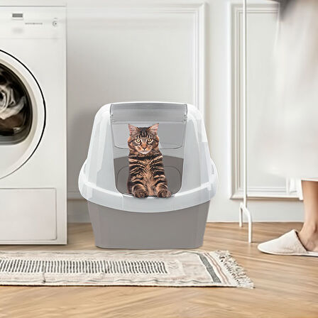 Imac Maddy Kapalı Kedi Tuvaleti Bej/beyaz 65x47,5x47,5cm