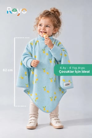 Reyo 6 Ay-6 Yaş Uzun Kollu Bebek Mama Önlüğü, Çocuk Aktivite Önlüğü, Pamuklu - Limon Sorbe