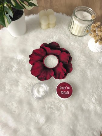 Pamuğum Atelier Kırmızı Gül Tasarım Kartlı 5 ml Krem Dolgulu Kına Hediyelik (15 Adet)