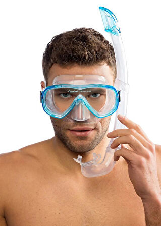 Cressi Onda ve Mexico Dalış Maske Şnorkel Seti Mavi