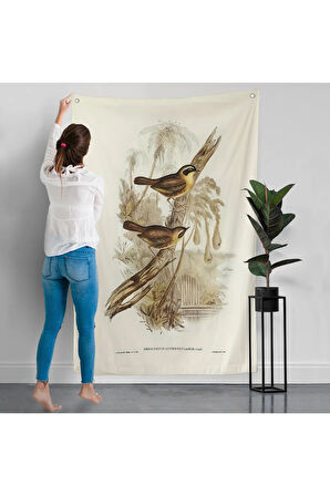 Dal Üzerindeki Kuşlar Duvar Örtüsü-8022