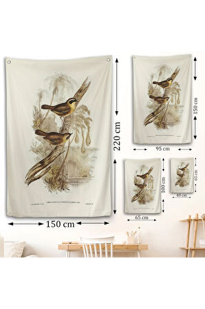 Dal Üzerindeki Kuşlar Duvar Örtüsü-8022