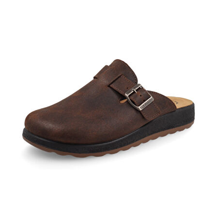 FlyFlot  Erkek Terlik/ Panduf ( Ev ) 52 722 UL Fly Flot LEATHER MAN SLIPPER 2507-Dark Brown