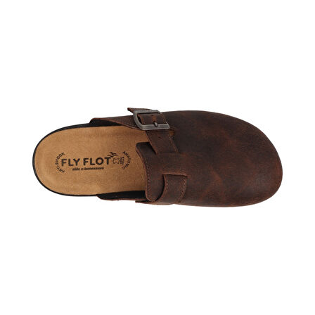 FlyFlot  Erkek Terlik/ Panduf ( Ev ) 52 722 UL Fly Flot LEATHER MAN SLIPPER 2507-Dark Brown