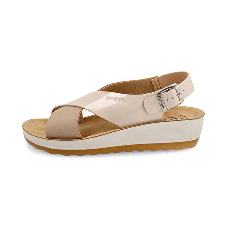 FlyFlot  Kadın Sandalet 42 G61 3C  Fly Flot Sandal TRENDY 6309-Beige