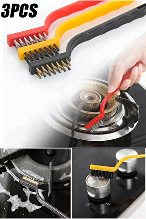 3’lü Tel Temizlik Fırçası Seti – Ocak, Fırın, Mangal, Airfryer ve Izgara Yağ & Pas Temizleyici