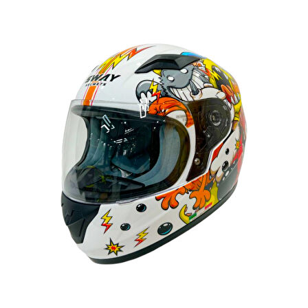 Sway Kapalı Çocuk Kask Sw 815K Monster