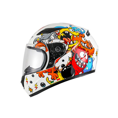 Sway Kapalı Çocuk Kask Sw 815K Monster