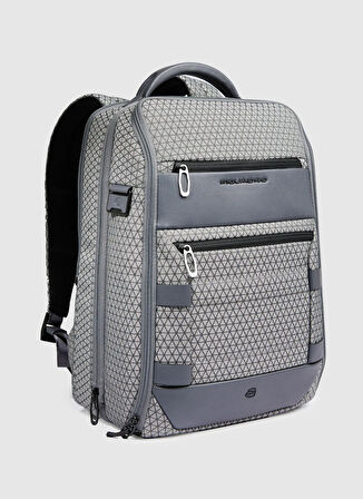 Piquadro %93 Tekstil, %7 İnek Derisi Gri Erkek Sırt Çantası CA6828W139