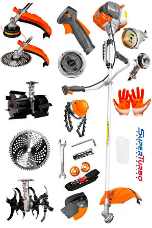 Germany FullMax 20HPX  Yan Tipi Benzinli Motorlu Ot Çalı Tırpanı + Toprak Eşeleme + Akrobat Çapa