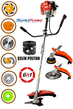 Güçlendirilmiş Çelik Pistonlu 20HPX Super Benzinli Yan Tırpan Ot Biçme Tırpanı 6IN1 Çok Başlıklı