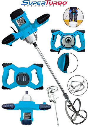 3000w Elektrikli Mikser – Dayanıklı Bakır Sargılı Motor, 6 Kademe Ayarlı Alçı Karıştırıcı