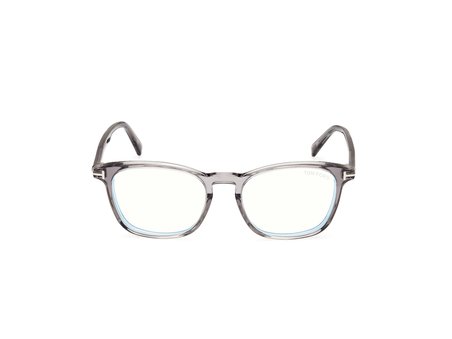 Tom Ford Numarasız Mavi Işık Korumalı Erkek Gözlük – Kare Gri Kemik Çerçeve, Mavi Işık Filtreli Cam, UV400 Korumalı FT5960-B 020 52