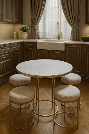 Yuvarlak Orta Sehpa Masa Örtüsü – Hasır Lüks PVC Silinebilir, Çiçek Desenli, Şeffaf