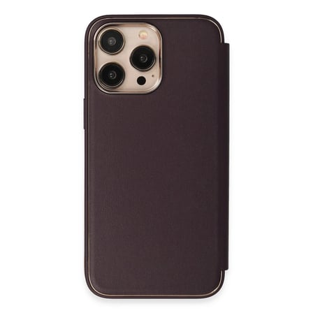Apple iPhone 13 Pro Max Kılıf Dolpin Kapaklı - Derin Mor