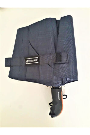 Otomatik 10 Telli 3 Kırmalı Siyah  Erkek Şemsiye