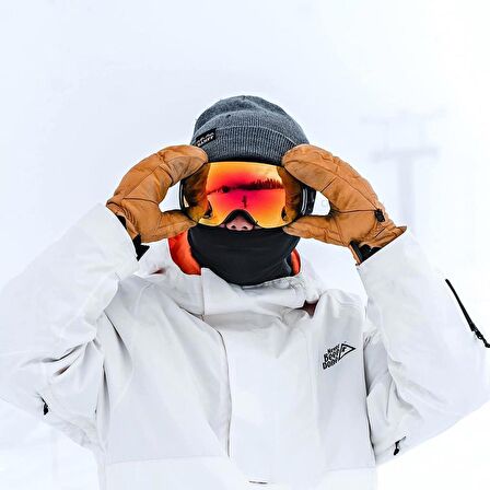 UV400 Korumalı Anti-Sis Çift Katman Orange Lens Snowboard Kayak Gözlüğü