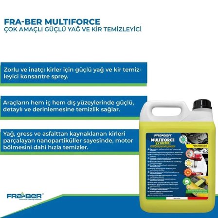 Fra-Ber Multiforce Güçlü Motor Temizleyici ve Yağ Çözücü 650 ML
