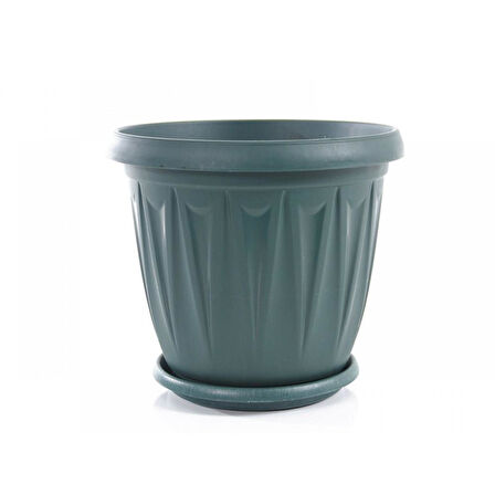 Omnipazar SY-5704 Plastik Ürgüp Tabaklı Saksı Takımı 5 lt Yeşil 6 Adet