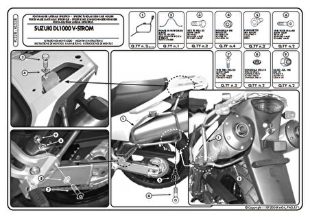 Kappa KL528 SUZUKI DL 1000 V-STROM (02-11) - KAWASAKI KLV1000 (04-10) Yan Çanta Taşıyıcı