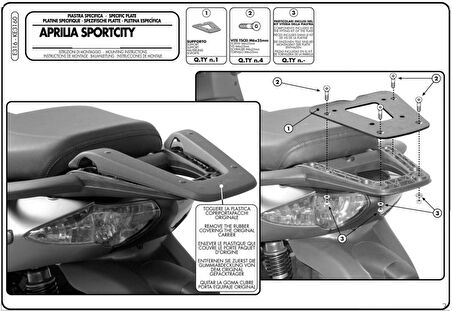 Kappa KE3160 APRILIA SPORTCITY 125-200-250 (04-08) Arka Çanta Tasiyici