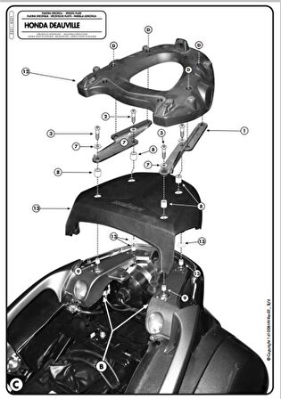 Kappa K221 HONDA NT 700 DEAUVILLE (06-12) Arka Çanta Tasiyici