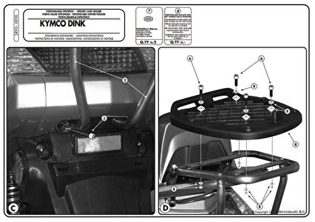 Kappa KR90 KYMCO DINK 125-200I (06-16) Arka Çanta Tasiyici