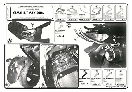 Kappa KR364M YAMAHA T-MAX 500 (08-11) Arka Çanta Tasiyici