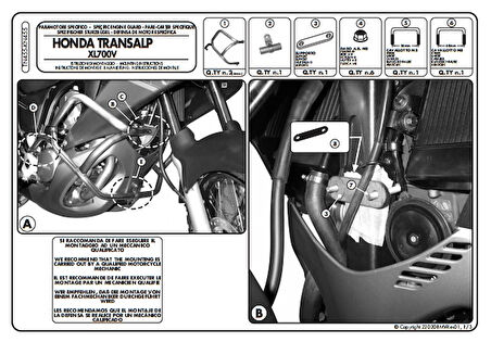 KAPPAKN455HONDAXL700VTRANSALP(08-13)KORUMADEMİRİ