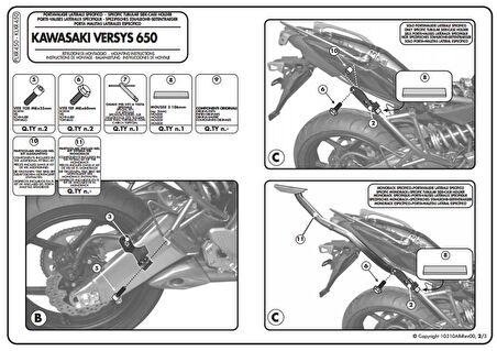 Kappa KLXR450 KAWASAKI VERSYS 650 (10-14) Yan Çanta Taşıyıcı