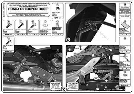 Kappa KLXR208 HONDA CBF 1000 - ST (10-14) Yan Çanta Taşıyıcı
