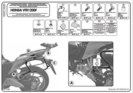 Kappa KLX209 HONDA VFR 1200 F (10-16) Yan Çanta Taşıyıcı