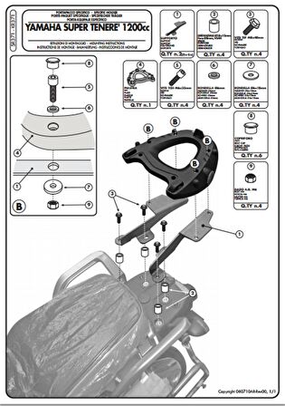 Kappa KR371 YAMAHA XT 1200 ZE-Z SUPER TENERE (10-20) Arka Çanta Tasiyici
