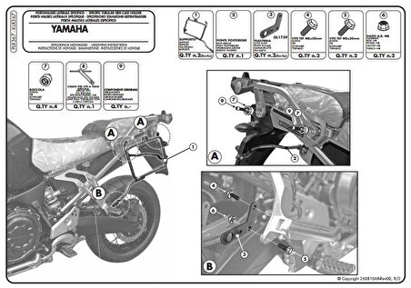 Kappa KLR367 YAMAHA XT 1200Z SUPERTENERE (10-20) Yan Çanta Taşıyıcı