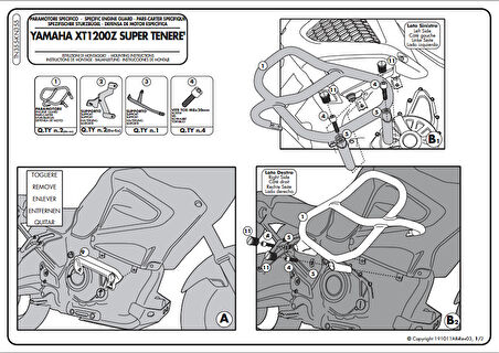 KAPPA KN355 YAMAHA XT 1200ZE - XT 1200Z SUPER TENERE (10-21) KORUMA DEMİRİ