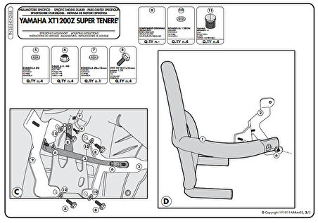 KAPPA KN355 YAMAHA XT 1200ZE - XT 1200Z SUPER TENERE (10-21) KORUMA DEMİRİ