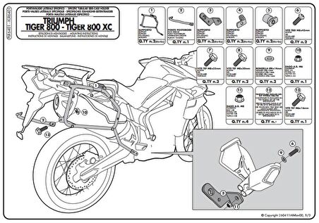 Kappa KLR6401 TRIUMPH TIGER 800 (11-17) Yan Çanta Taşıyıcı