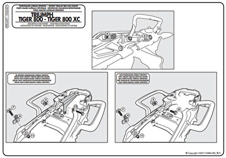 Kappa KLR6401 TRIUMPH TIGER 800 (11-17) Yan Çanta Taşıyıcı