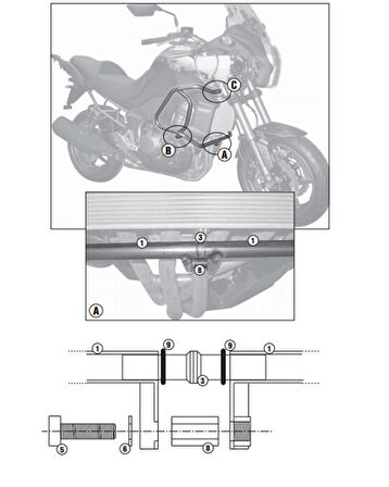 Kappa KN4105 Kawasaki Versys 1000 (12-14) Koruma Demiri
