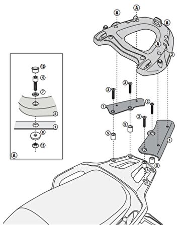 Kappa KR1110 HONDA VFR 1200X CROSSTOURER (12-19) Arka Çanta Tasiyici