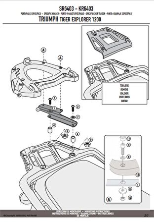 Kappa KR6403 TRIUMPH TIGER EXPLORER 1200 (12-17) - TIGER 1200 (18) Arka Çanta Tasiyici