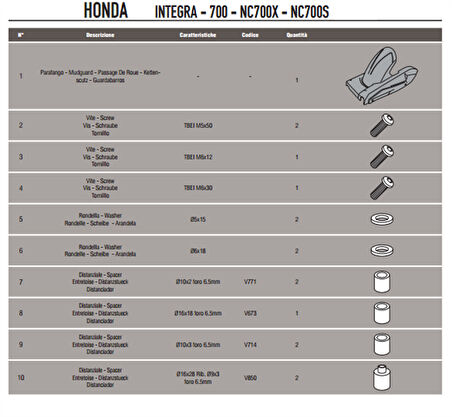 Kappa KMG1109 Honda Nc 700 S-X Nc 750 S-X - Integra 700 Zincir Muhafaza Ve Çamurluk