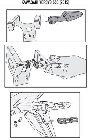 Kappa KLX4114 KAWASAKI VERSYS 650 (15-19) Yan Çanta Taşıyıcı