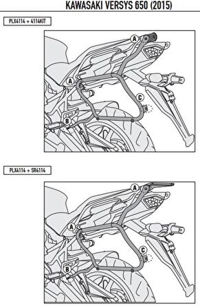 Kappa KLX4114 KAWASAKI VERSYS 650 (15-19) Yan Çanta Taşıyıcı